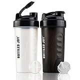 Protein Shaker Bottle 24-ounce BPA-Free Leak Proof Nutrition Mixer Water Cups 2 Pack