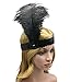 Zivyes 20s Gatsby Flapper Headband Feather Accessories Sequin Headband Art Deco Party Accessory (black)