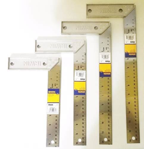Jogo De 4 Esquadro Aluminio Irwin 203mm 254mm 303mm E 355mm