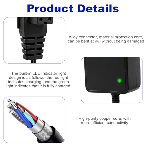 Charger 12.6V 1.8A for Aiper Seagull 600 SE 1000 1500 P1111 Pilot H1, Power Adapter Compatible with Seagull SE Poolroboter, Pool Cleaner Charger 2 Metres Cable