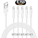 Iphone charger cable 6ft,Feel2Nice 5 Pack 6 foot lightning charger cord for iPhone X 8/8 Plus/7/7 plus/6s/6s plus/6/6 plus iPhone 5/5s/5c/iPad, White