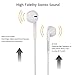 In Ear Headphones, Vomercy iPhone Earbuds with Mic Stereo Earphones with Volume Control White