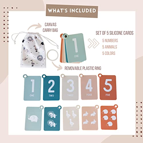 Lucky Love Silicone Numbers + Animal Flash Cards for Teethers