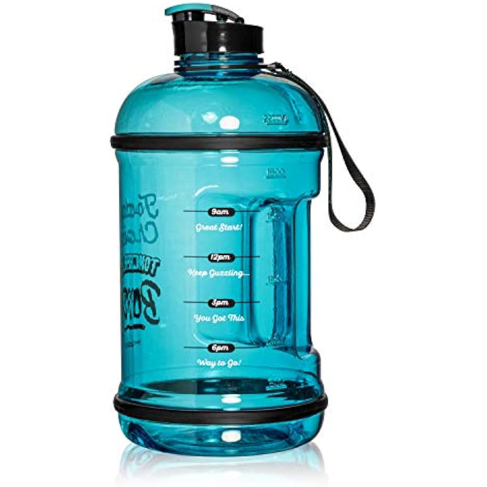 Half Sports Water Bottles Gallon With Time Marker Motivational 2.5