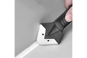 1PC Caulking Tool Set 3-in-1 Silicone Curing Stainless Steel Head Sealant Cleaner Scraper for Tile Shower Window Seams, Black