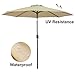 FARLAN Patio Umbrella 9 Ft Outdoor Table Aluminum offset market umbrellas with Push Button Tilt and Crank (9 Ft, Beige)
