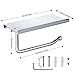 E-PRANCE Toilet Paper Holder with Shelf - Heavy Duty Bathroom Tissue Holder Toilet Roll Holder Wall Mount, Chrome