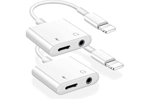 VZZBOO Headphone Adapter for iPhone [Apple MFi Certified], 2 in 1 Lightning to 3.5mm AUX Audio Dongle Charger Splitter for iPhone Accessories Compatible with iPhone 13/12/11/XR/X/8/7, Support All iOS System