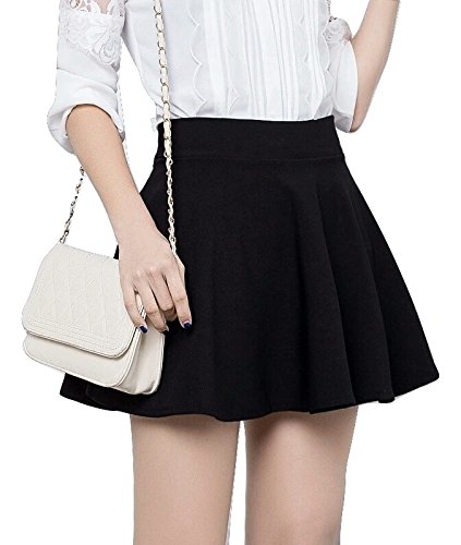 magna women's poly cotton skater skirt (black_small)