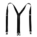 Perry Suspenders Men's Elastic Hook End Striped Dress Suspenders, Tall, Black