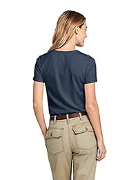 Camiseta de cuello redondo de algodón de manga corta para mujer de Lands 'End Tall