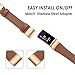 Simpeak Compatible for Fitbit Charge 2 Leather band, Genuine Leather Replacement Strap Band for Fit bit charge 2 Wristband Accessories for Fitbit Charge 2 Smart Watch,Dark brown Band/Rose gold Adaptor