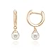 PAVOI 14K Rose Gold Plated Shell Pearl Leverback Huggie Drop Earring