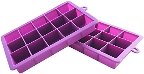 Silicone Ice Cube Molds,Flexible Rubber Plastic Stackable Mini Cocktail Whiskey Ice Cube Tray Storage Containers - BPA Free