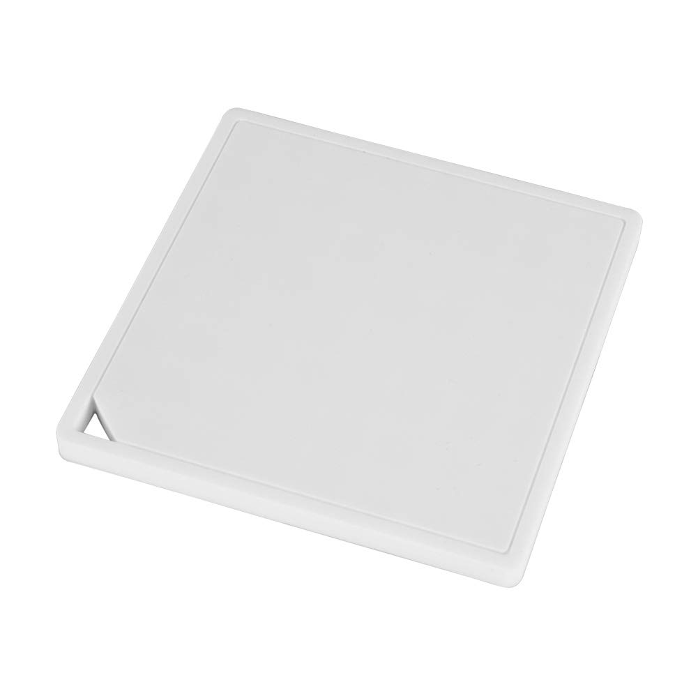 Yamazaki 2952 Tower Silicone Pot Mat, White, Silicone, Minimalist, 15 x 15 x 1 cm