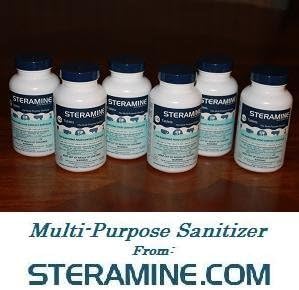 Steramine Quaternary Sanitizing Tablets - (6 Bottles of 150 Sanitizer Tablets each) by Clear Lake Enterprises