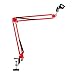 Neewer Desktop Microphone Suspension Boom Scissor Arm Stand with Microphone Clip Holder, Table Mounting Clamp and Pop Filter Windscreen Mask Shield Kit for Studio Broadcasting, Singing, Recording(Red)