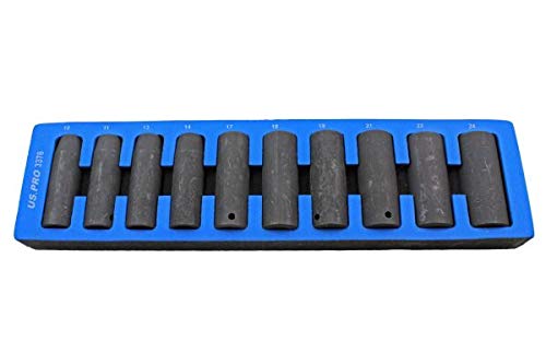US Pro 10pc 1/2" dr DEEP Impact Socket Set Metric 10-24mm B3376