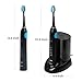 Sonic Electric Toothbrush Rechargeable-Includes UV Sanitizer and Timer 5 Brush Modes 4 Replacements Heads Holder and Charger, Waterproof for Shower and Family - RLT236 Black-by BESTEK