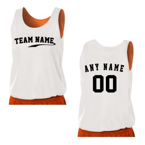 A4 Sportswear Orange/White Ladies Small Reversible Custom (Front and/or Back) Tank Uniform Jersey Top