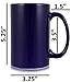 Serami 17oz Cobalt Classic Tall Coffee Mugs. Large Handles and Ceramic Construction, Set of 4