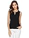 Women's Summer Loose Casual Chiffon Sleeveless Tank Blouse Shirt Tops,Black,Small