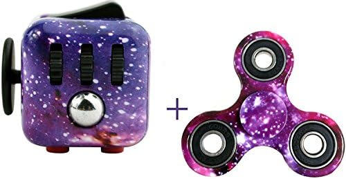 AMILIFE EDC Fidget Spinner High Speed Stainless Steel Bearing ADHD Focus Anxiety Relief Toys (Cube+ Spinner, One Size)