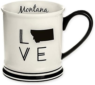 Montana State Love Mug in Black and White | 17oz.