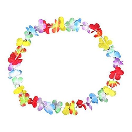 Schramm® 100er Pack Blumenketten Multicolor Bunt Blumenkette Hawaiikette Hawaiiketten