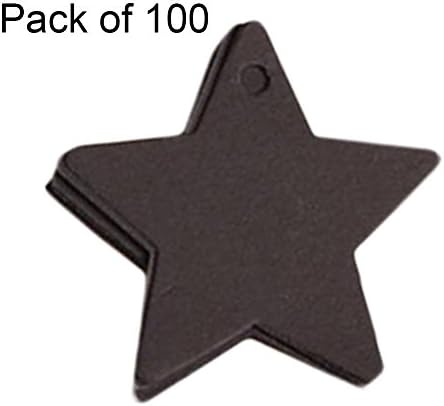 Cdet 100pcs Gift Tag Black Star Message Card Tag Hang Tag for Crafts Cookies Children Gift