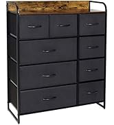 Kamiler Large 9 Drawers Dresser Storage, 4-Tier Tall Organizer, Tower Unit with Sturdy Steel Fram...