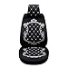 Skysep Crown Car Seat Covers, Fully Surrounded Unisex Seat,Winter Leather Seats Car,PU Leather and 3D Breathable Fabric (Black-White)