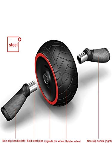 Staron  Abdominal Bomb Type Rubber Abdominal Muscle Roller Silent Giant Wheel - Exercise Wheel for Home Gym - Fitness Equipment & Accessories (Black) - Thumbnail 6