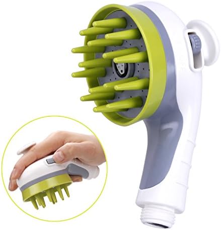 Lauva Pet Bath Massage Brush, Pet Washing Sprayer+Massager+Grooming 3 in 1 Water Saving Handheld Shower Head Dog Puppy Cat Horse Pony (White)