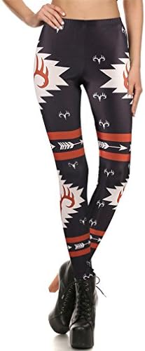 Boho Style Printed Fitness Leggings Women Bohemia Casual Slim Pencil Pants Leggins Women Push Up Pants Brown S