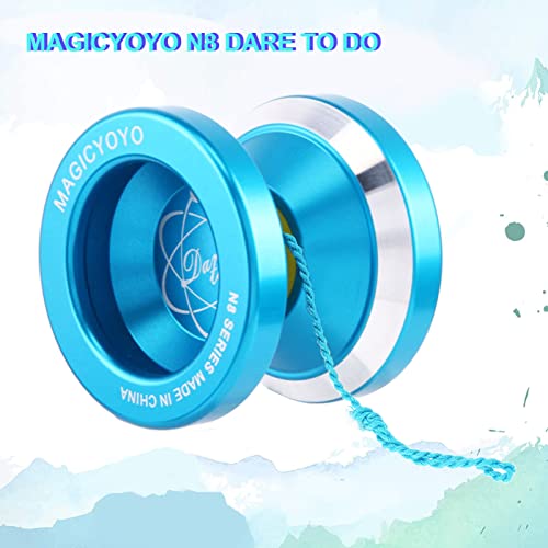 MAGICYOYO N8 Unresponsive Yoyo, Dare to Do Professional Yoyo Aluminum Metal Yoyo Spin Yoyo for Kids Advanced Yoyo Players + Yoyo Glove + Yoyo Holster + 6 Yoyo Strings