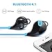 Sunshell Bluetooth Headphones, Sport Wireless Earbuds In-Ear Stereo Earphones with Mic for iPhone, Samsung, Android Smartphones (Bluetooth 4.1, CVC 6.0 Noise Cancelling, Sweatproof)-Blue