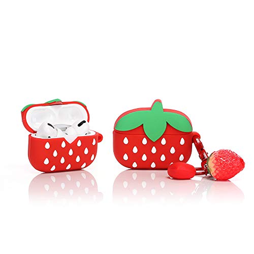 Photo 1 of LEWOTE Silicone Case Compatible with Apple Airpods Pro & Pro 2 Funny Cute Cover [Fruit Dessert Series](Strawberry)