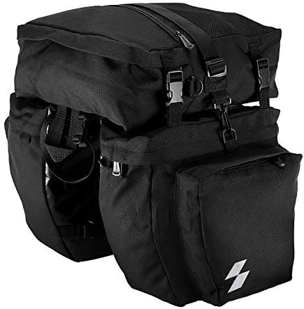 Hebey 3 in 1 Bike Pannnier Bag Large Capacity 37L Bicycle Rear Seat Panniers Bag Rack Trunk Pack