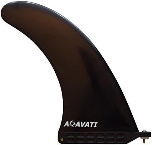 Acavati – Pro Longboard Fin – Single Main Longboard Fin – 8, 9 or 10 inch Length -Heavy Duty Construction – Black Color - Surfboard Fins
