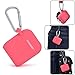 Airpods Accessories Set, Filoto Airpods Waterproof Silicone Case Cover with Keychain/Strap/Earhooks/Accessories Storage Travel Box for Apple Airpod (Hot Pink)thumb 2