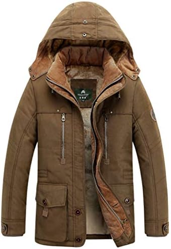 冬メンズロングコットンコート 取り外し可能なフード付き 厚い ラージジャケット メンズキャンプ用