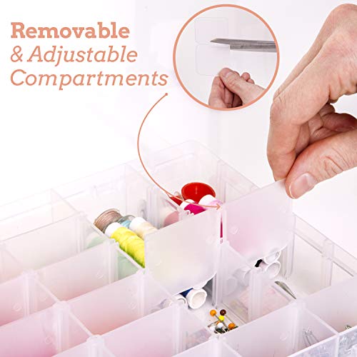 Plastic Organizer Box with Dividers - Clear Organizer Box with 36 Compartments - Best for Letter Board Letters, Bead Storage, Fishing Tackle & Jewelry Box