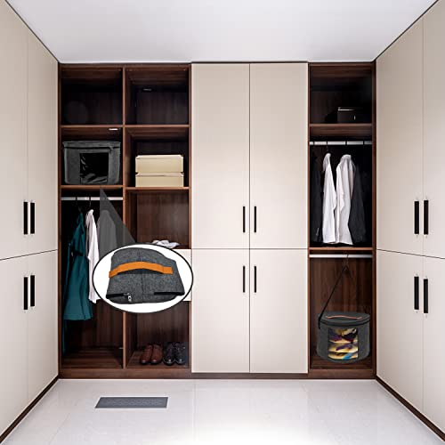 Hat Storage Box for Travel fit Women Men, Large Round Foldable Toy Store with Dustproof Lid, Cowboy Hat Organizer, Stuffed Animal Toy Storage Bin, Collapsible Felt Hat bag, Stackable Big Hat Case