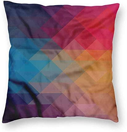 clayii Abstract Triangle Decorative Throw Pillow Covers Retro Geometric Insert Sham Square Form Polyester 18x18 Inch
