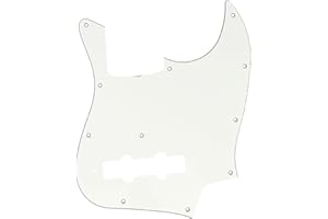 Musiclily Pro 11-Hole J Bass Pickguard for JPN Fender Japan 4-String Jazz Bass, 3Ply Parchment