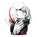 CHENMA Men Tokyo Ghoul 3D Print Pullover Hoodie Sweatshirt with Front Pocket