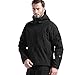 FREE SOLDIER Men's Softshell Hiking Jacket Waterproof Hooded Tactical Hunting Jacket (True Black M)
