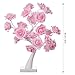 Finether Table Lamp Adjustable Rose Flower Desk Lamp|1.64ft Pink Tree Light for Wedding Living Room Bedroom Party Home Decor with 24 Warm White LED Lights|Two Mode: USB/Battery Powered