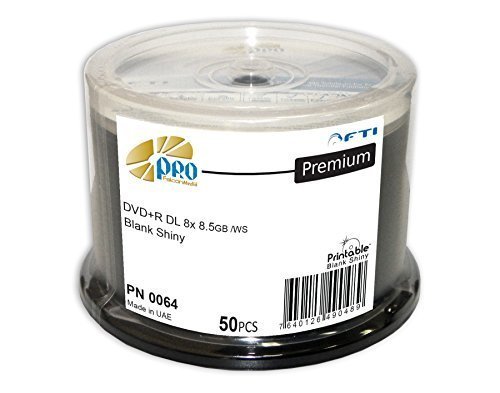High Fidelity Dual Layer Blank DVDs - DVD+R Falcon Shiny Silver 8x 8.5GB 50 Disc Cakebox